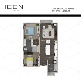 Floor Plan  a floor plan of two bedroom condo with two baths