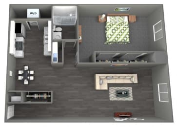 a floor plan of a 1 bedroom apartment