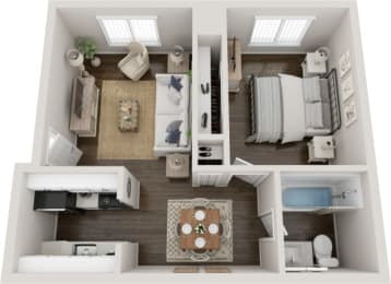 Birch Floor Plan at Residences at Grand Blanc Apartments - Grand Blanc, MI, Michigan, 48507