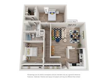 2 bed 2 bath A at Rochester Club Apartments, Michigan