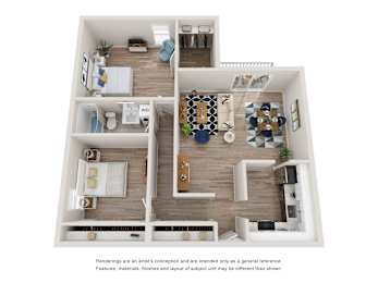 2 bed 2 bath C at Rochester Club Apartments, Rochester, MI, 48306