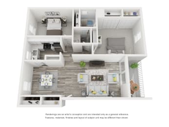  Floor Plan 2 Bed | 1 Bath