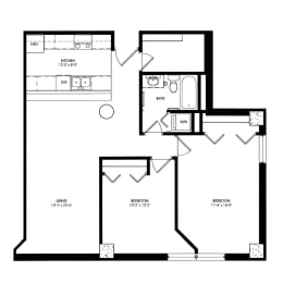 a blueprint of a floor plan of a house  at The Cosmopolitan, St Paul, Minnesota