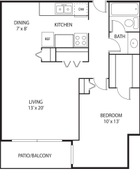 1 bed 1 bath floor plan G at Axon Green, Minneapolis, Minnesota