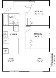 2 bed 2 bath floor plan F at Axon Green, Minneapolis, MN, 55416