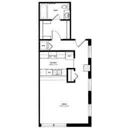 a floor plan of a small house with a loft