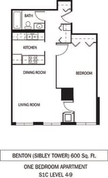 Galtier Towers Apartments in Lowertown, St. Paul, MN 1 Bedroom 1 Bath Apartment