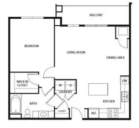 Floor Plan  Evans Meadows Apartments in Elk River, MN 1 Bedroom 1 Bath