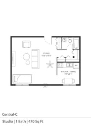 Central-C Floor Plan at Silver Lake, New Brighton, Minnesota