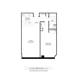 Flax Floor Plan at The Cosmopolitan, Minnesota, 55101