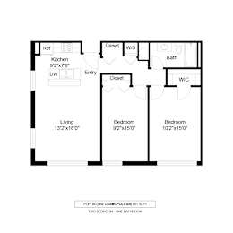 Poplin Floor Plan at The Cosmopolitan, Minnesota, 55101
