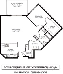 Floor Plan  The Preserve at Commerce Apartments in Rogers, MN 1 Bedroom 1 Bath
