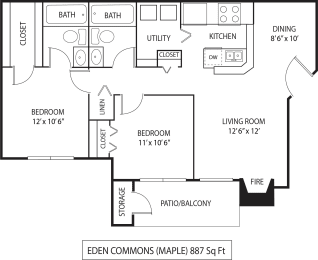Maple Floor Plan at Eden Commons, Eden Prairie, Minnesota