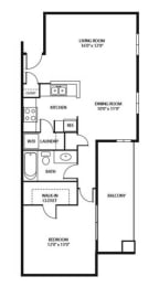 Floor Plan  Evans Meadows Apartments in Elk River, MN 1 Bedroom 1 Bath