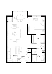B7 Floor Plan at The Ellory Apartments, Minneapolis