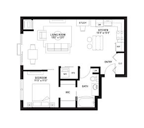 B8 Floor Plan at The Ellory Apartments, Minnesota