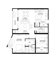 CC3 Floor Plan at The Ellory Apartments, Minnesota