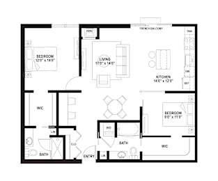 CC5 Floor Plan at The Ellory Apartments, Minneapolis, MN, 55401