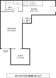 Floor Plan  Willow Pond Apartment in Burnsville, MN Studio