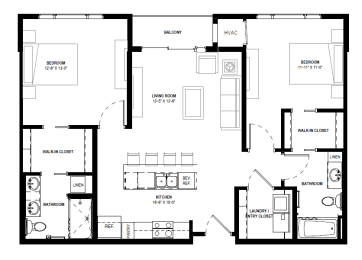 Fresco Floor Plan 1,080 Sq.Ft. at Galante at Parkside, Minnesota, 55124