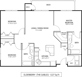 Elderberry Floor Plan at The Gables at Park Pointe, St. Louis Park, MN, 55426