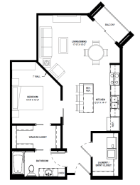 Glaze Floor Plan 770 Sq.Ft. at Galante at Parkside, Apple Valley