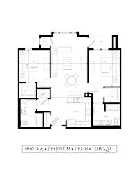 Heritage 2 Bed 2 Bath Floor Plan at Gabella at Parkside, Minnesota
