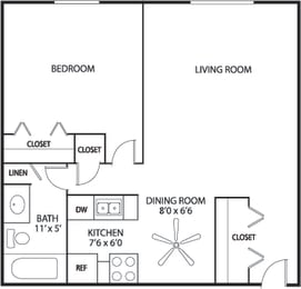 1 Bedroom 1 Bath Apartment at Hamline Terrace, Minnesota, 55113