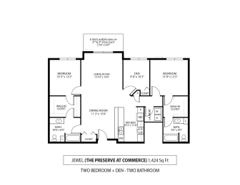 Floor Plan  The Preserve at Commerce Apartments in Rogers, MN 2 Bedroom 2 Bath Plus Den