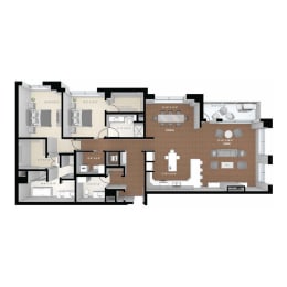 the retreat 3 bedroom floor plan layout withptr 2400 sq ft at Expo, Minneapolis, 55414