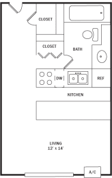 Floor Plan  Medicine Lake Apartments Minnow Floor Plan