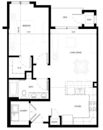 Gabella at Parkside Apartments in Apple Valley, MN One Bedroom One Bath Floor Plan