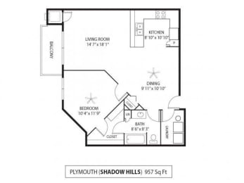 Shadow Hills Apartments in Plymouth, MN 1 Bedroom 1 Bath