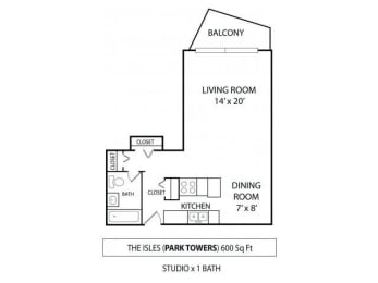 Park Towers Apartments in St. Louis Park, MN Studio