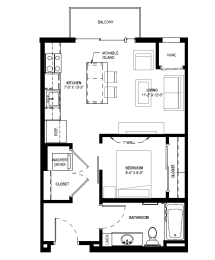 Mural Floor Plan 545 Sq.Ft. at Galante at Parkside, Apple Valley, 55124
