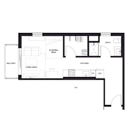 a floor plan of a house with a black and white floor plan at Zelia on Seven, St Louis Park, MN
