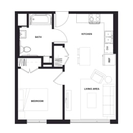 an illustration of a floor plan of a house at Zelia on Seven, Minnesota