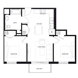 a black and white floor plan of a house  at Zelia on Seven, Minnesota