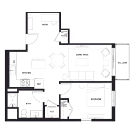 B2 Floor Plan at Zelia on Seven, Minnesota, 55416