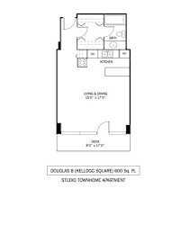 Floor Plan  Kellogg Square Apartments in St. Paul, MN Townhouse Studio Apartment