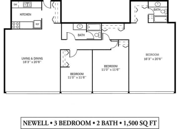 Floor Plan  NEWELL Floor Plan at Kellogg Square, Minnesota, 55101