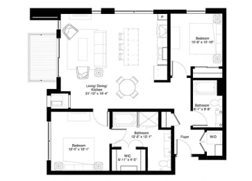 Slippery Elm floor plan at Central Park West, St. Louis Park, MN