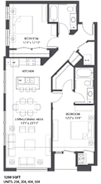 Floorplan M at The Palmer, Minneapolis, Minnesota