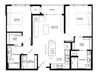 Palette 1 Floor Plan 1,000 Sq.Ft. at Galante at Parkside, Minnesota