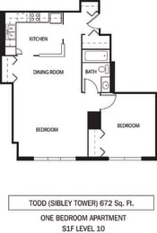 Galtier Towers Apartments in Lowertown, St. Paul, MN 1 Bedroom 1 Bath Apartment