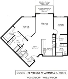 Floor Plan  The Preserve at Commerce Apartments in Rogers, MN 2 Bedroom 2 Bath