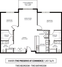 Floor Plan  The Preserve at Commerce Apartments in Rogers, MN 2 Bedroom 2 Bath