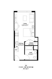A2 Floor Plan at Zelia on Seven in St. Louis Park, MN 55416