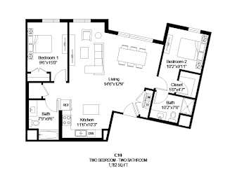 C10 Floor Plan at Zelia on Seven in St. Louis Park, MN 55416