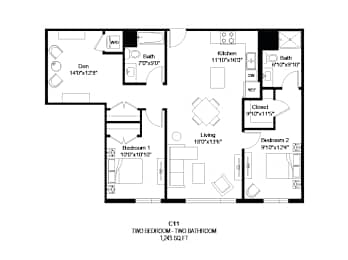 C11 Floor Plan at Zelia on Seven in St. Louis Park, MN 55416